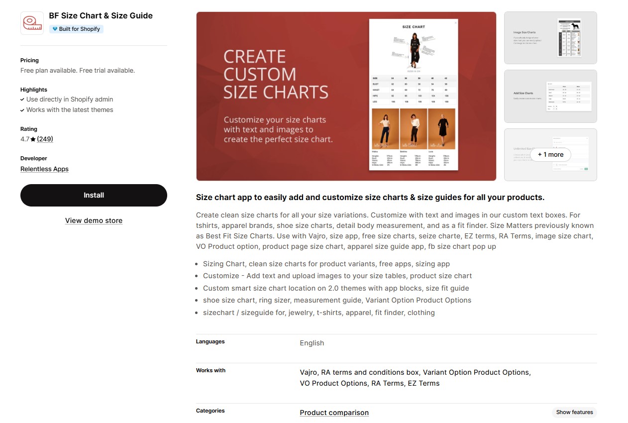 BF Size Charts & Size Guides - Slash Return Rates with Interactive Size Charts